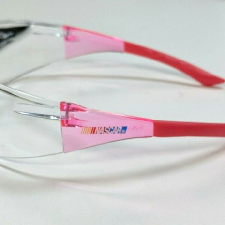 Encon NASCAR Safety Glasses - PINK Frame-Clear Lens Side