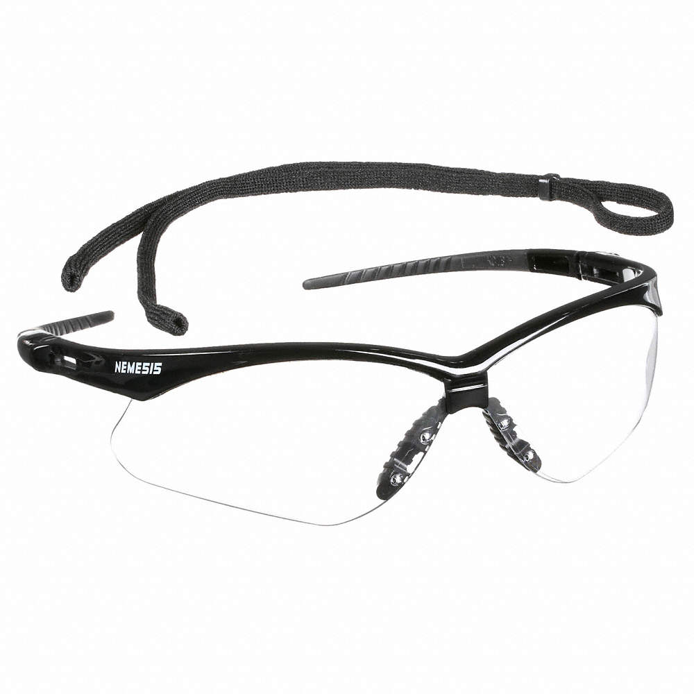 Nemesis Safety Glasses , Black Frame Clear Lens- 25676 - Mito Supply