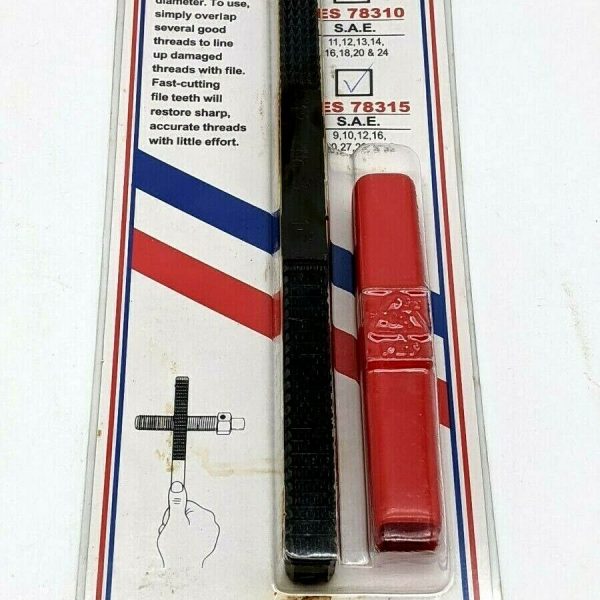 AES Industries External Thread Restorer File 78315 SAE w/ handle